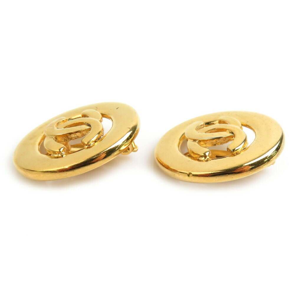 CHANEL Gold Logo Earrings - Picture 2 of 5
